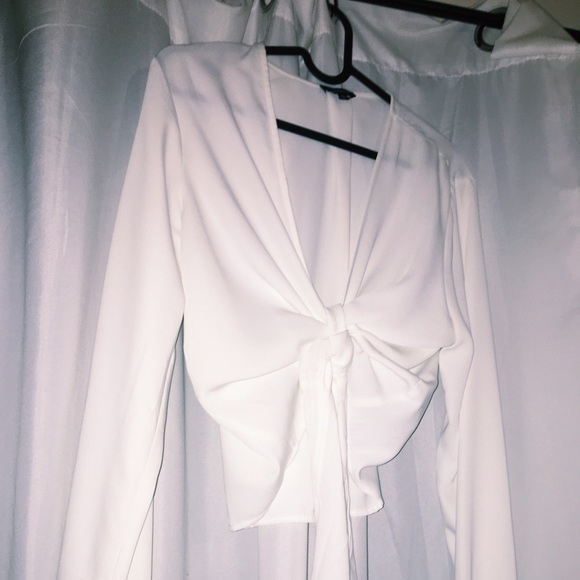 Dynamite Tops - White Long Sleeve Cover Wrap